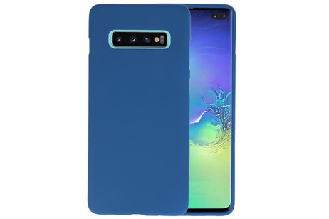 BackCover Hoesje Color Telefoonhoesje voor Samsung Galaxy S10 Plus - Navy