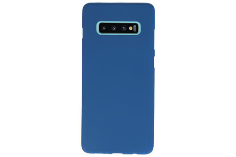BAOHU Hoesje Geschikt voor de Samsung Galaxy S10 Plus - Backcover Color Telefoonhoesje - Navy