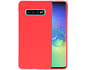 BAOHU Hoesje Geschikt voor de Samsung Galaxy S10 Plus - Backcover Color Telefoonhoesje - Rood
