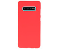 BAOHU Hoesje Geschikt voor de Samsung Galaxy S10 Plus - Backcover Color Telefoonhoesje - Rood