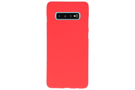 BackCover Hoesje Color Telefoonhoesje voor Samsung Galaxy S10 Plus - Rood