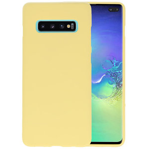 BAOHU Hoesje Geschikt voor de Samsung Galaxy S10 Plus - Backcover Color Telefoonhoesje - Geel