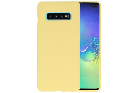 BackCover Hoesje Color Telefoonhoesje voor Samsung Galaxy S10 Plus - Geel