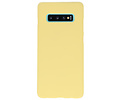 BackCover Hoesje Color Telefoonhoesje voor Samsung Galaxy S10 Plus - Geel