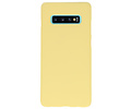BAOHU Hoesje Geschikt voor de Samsung Galaxy S10 Plus - Backcover Color Telefoonhoesje - Geel