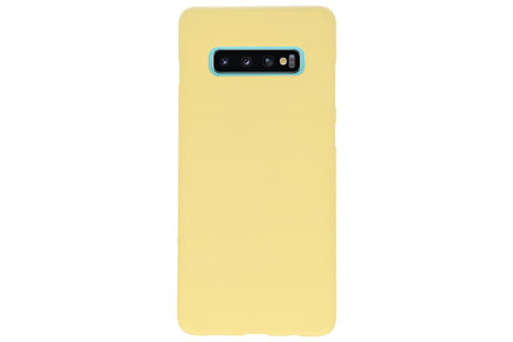 BAOHU Hoesje Geschikt voor de Samsung Galaxy S10 Plus - Backcover Color Telefoonhoesje - Geel