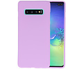 BAOHU Hoesje Geschikt voor de Samsung Galaxy S10 Plus - Backcover Color Telefoonhoesje - Paars