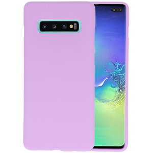 BAOHU Hoesje Geschikt voor de Samsung Galaxy S10 Plus - Backcover Color Telefoonhoesje - Paars