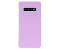 BAOHU Hoesje Geschikt voor de Samsung Galaxy S10 Plus - Backcover Color Telefoonhoesje - Paars