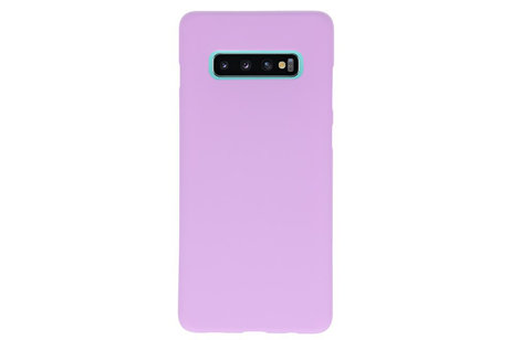 BAOHU Hoesje Geschikt voor de Samsung Galaxy S10 Plus - Backcover Color Telefoonhoesje - Paars