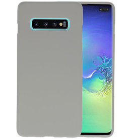 BAOHU BackCover Hoesje Color Telefoonhoesje Samsung Galaxy S10 Plus - Grijs