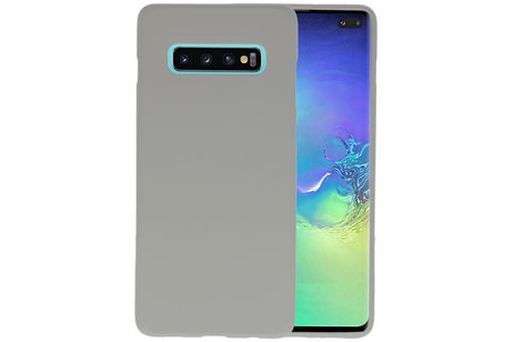 BackCover Hoesje Color Telefoonhoesje voor Samsung Galaxy S10 Plus - Grijs