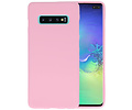 BAOHU Hoesje Geschikt voor de Samsung Galaxy S10 Plus - Backcover Color Telefoonhoesje - Roze