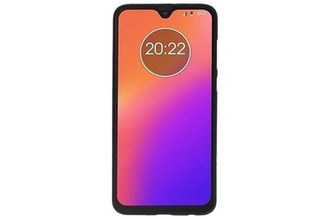 BAOHU Hoesje Geschikt voor de Motorola Moto G7 - Backcover Color Telefoonhoesje - Zwart
