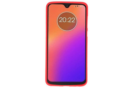 BAOHU Hoesje Geschikt voor de Motorola Moto G7 - Backcover Color Telefoonhoesje - Rood