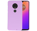 BAOHU Hoesje Geschikt voor de Motorola Moto G7 - Backcover Color Telefoonhoesje - Paars