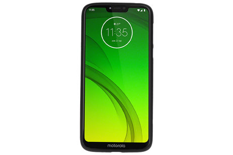 BAOHU Hoesje Geschikt voor de Motorola Moto G7 Power - Backcover Color Telefoonhoesje - Zwart