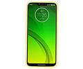 BAOHU Hoesje Geschikt voor de Motorola Moto G7 Power - Backcover Color Telefoonhoesje - Geel