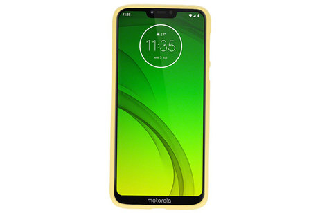 BAOHU Hoesje Geschikt voor de Motorola Moto G7 Power - Backcover Color Telefoonhoesje - Geel