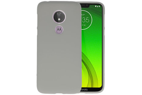 BAOHU Hoesje Geschikt voor de Motorola Moto G7 Power - Backcover Color Telefoonhoesje - Grijs