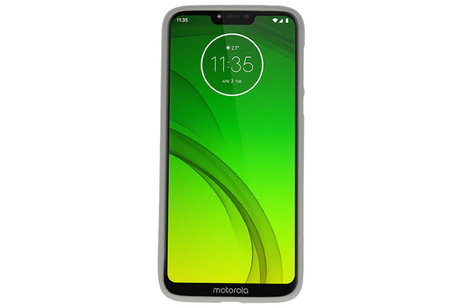 BAOHU Hoesje Geschikt voor de Motorola Moto G7 Power - Backcover Color Telefoonhoesje - Grijs