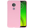 BAOHU Hoesje Geschikt voor de Motorola Moto G7 Power - Backcover Color Telefoonhoesje - Roze