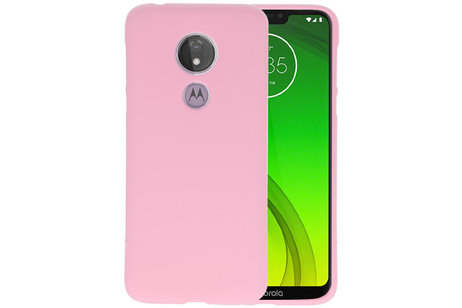 BAOHU Hoesje Geschikt voor de Motorola Moto G7 Power - Backcover Color Telefoonhoesje - Roze