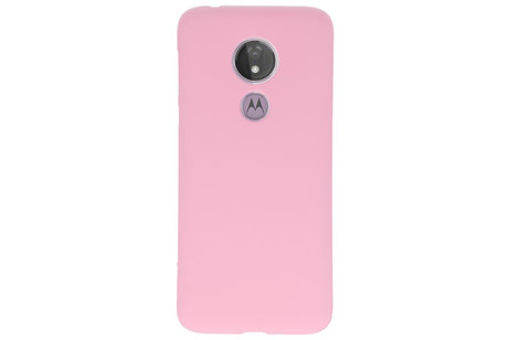 BAOHU Hoesje Geschikt voor de Motorola Moto G7 Power - Backcover Color Telefoonhoesje - Roze