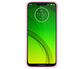 BAOHU Hoesje Geschikt voor de Motorola Moto G7 Power - Backcover Color Telefoonhoesje - Roze