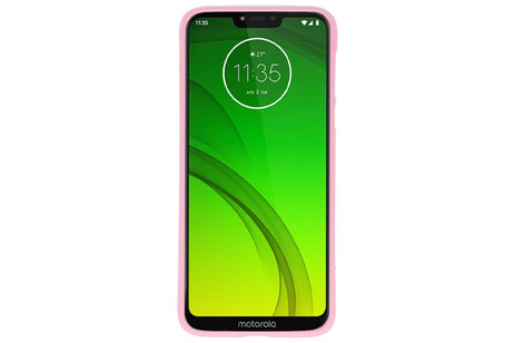 BAOHU Hoesje Geschikt voor de Motorola Moto G7 Power - Backcover Color Telefoonhoesje - Roze