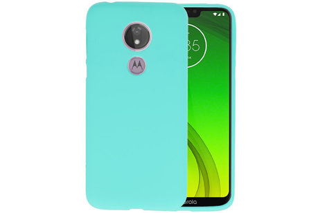 BAOHU Hoesje Geschikt voor de Motorola Moto G7 Power - Backcover Color Telefoonhoesje - Turquoise
