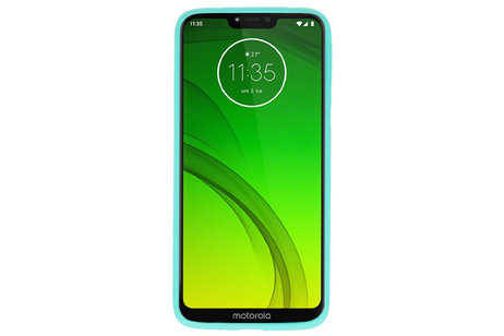 BAOHU Hoesje Geschikt voor de Motorola Moto G7 Power - Backcover Color Telefoonhoesje - Turquoise