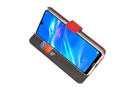 Booktype Telefoonhoesjes - Bookcase Hoesje - Wallet Case -  Geschikt voor Huawei Y7 / Y7 Prime (2019) - Rood