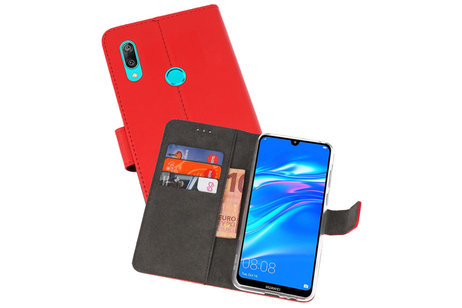 Booktype Telefoonhoesjes - Bookcase Hoesje - Wallet Case -  Geschikt voor Huawei Y7 / Y7 Prime (2019) - Rood