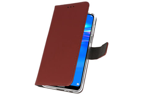 Booktype Telefoonhoesjes - Bookcase Hoesje - Wallet Case -  Geschikt voor Huawei Y7 / Y7 Prime (2019) - Bruin