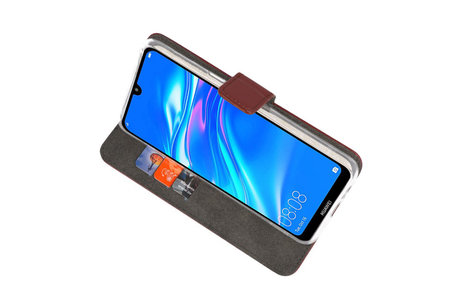 Booktype Telefoonhoesjes - Bookcase Hoesje - Wallet Case -  Geschikt voor Huawei Y7 / Y7 Prime (2019) - Bruin