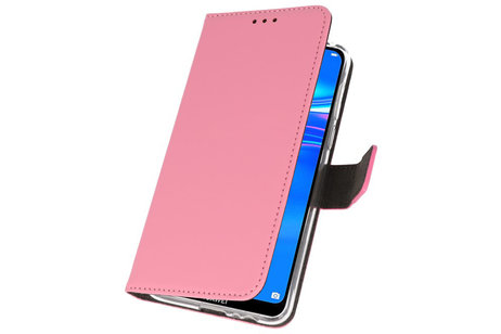 Booktype Telefoonhoesjes - Bookcase Hoesje - Wallet Case -  Geschikt voor Huawei Y7 / Y7 Prime (2019) - Roze