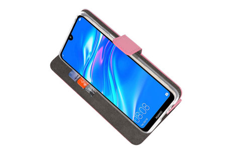 Booktype Telefoonhoesjes - Bookcase Hoesje - Wallet Case -  Geschikt voor Huawei Y7 / Y7 Prime (2019) - Roze