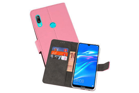 Booktype Telefoonhoesjes - Bookcase Hoesje - Wallet Case -  Geschikt voor Huawei Y7 / Y7 Prime (2019) - Roze