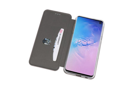 Slim Folio Case - Book Case Telefoonhoesje - Folio Flip Hoesje - Geschikt voor Samsung Galaxy S10 - Grijs