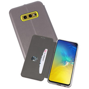 Slim Folio Case - Book Case Telefoonhoesje - Folio Flip Hoesje - Geschikt voor Samsung Galaxy S10e - Grijs