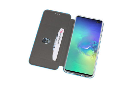 Slim Folio Case - Book Case Telefoonhoesje - Folio Flip Hoesje - Geschikt voor Samsung Galaxy S10 Plus - Blauw