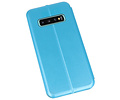 Slim Folio Case - Book Case Telefoonhoesje - Folio Flip Hoesje - Geschikt voor Samsung Galaxy S10 Plus - Blauw