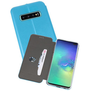 Slim Folio Case - Book Case Telefoonhoesje - Folio Flip Hoesje - Geschikt voor Samsung Galaxy S10 Plus - Blauw