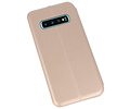 Slim Folio Case - Book Case Telefoonhoesje - Folio Flip Hoesje - Geschikt voor Samsung Galaxy S10 Plus - Goud