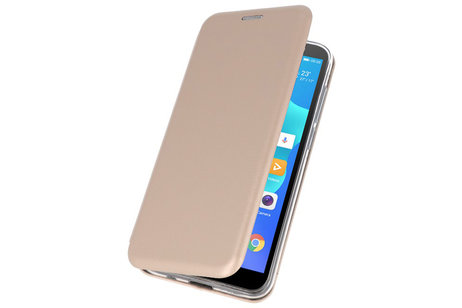 Slim Folio Case - Book Case Telefoonhoesje - Folio Flip Hoesje - Geschikt voor Huawei Y5 Lite / Y5 Prime 2018 - Goud