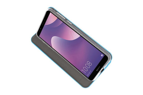 Slim Folio Case - Book Case Telefoonhoesje - Folio Flip Hoesje - Geschikt voor Huawei Y7 / Y7 Prime 2018 - Blauw