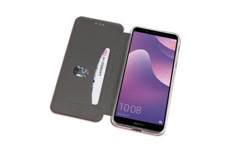 Slim Folio Case - Book Case Telefoonhoesje - Folio Flip Hoesje - Geschikt voor Huawei Y7 / Y7 Prime 2018 - Roze