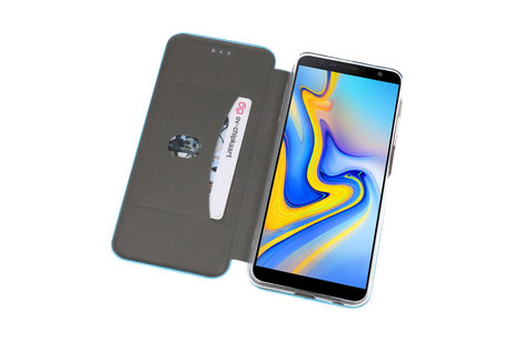 Slim Folio Case - Book Case Telefoonhoesje - Folio Flip Hoesje - Geschikt voor Samsung Galaxy J6 Plus - Blauw