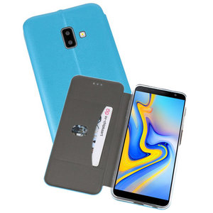Slim Folio Case - Book Case Telefoonhoesje - Folio Flip Hoesje - Geschikt voor Samsung Galaxy J6 Plus - Blauw